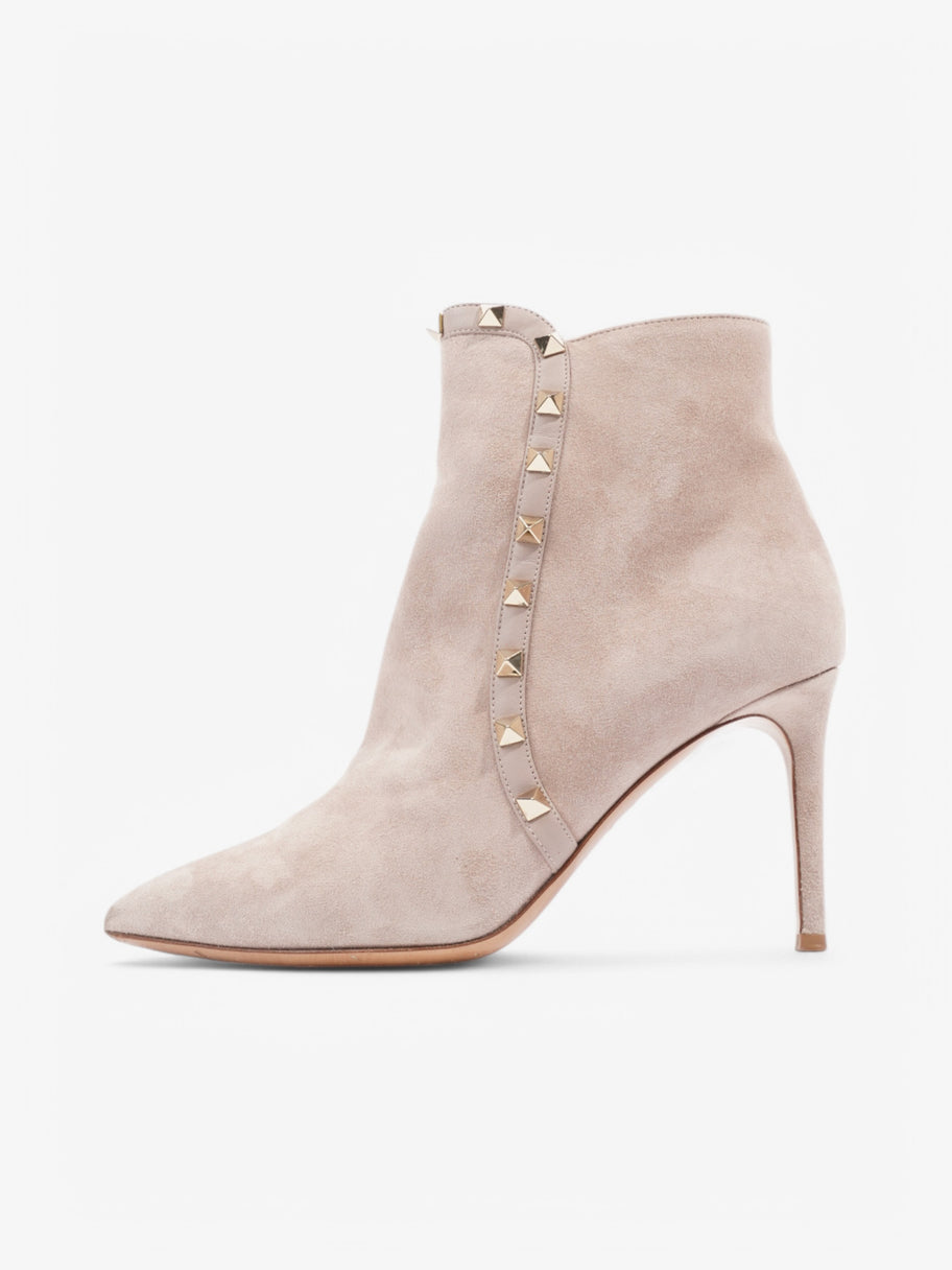 Valentino Rockstud Ankle Boots 85 Nude Suede EU 37 UK 4 Image 5