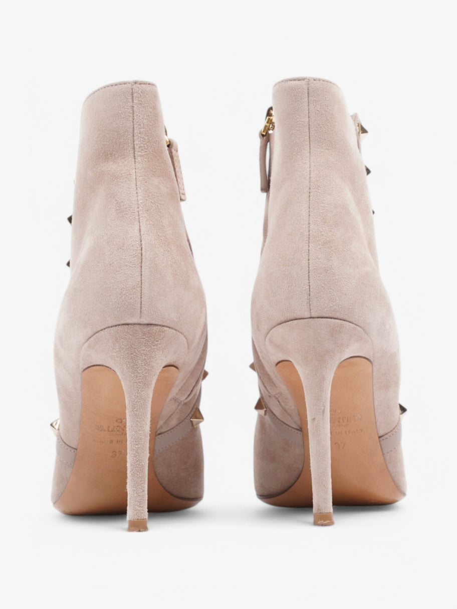 Valentino Rockstud Ankle Boots 85 Nude Suede EU 37 UK 4 Image 6