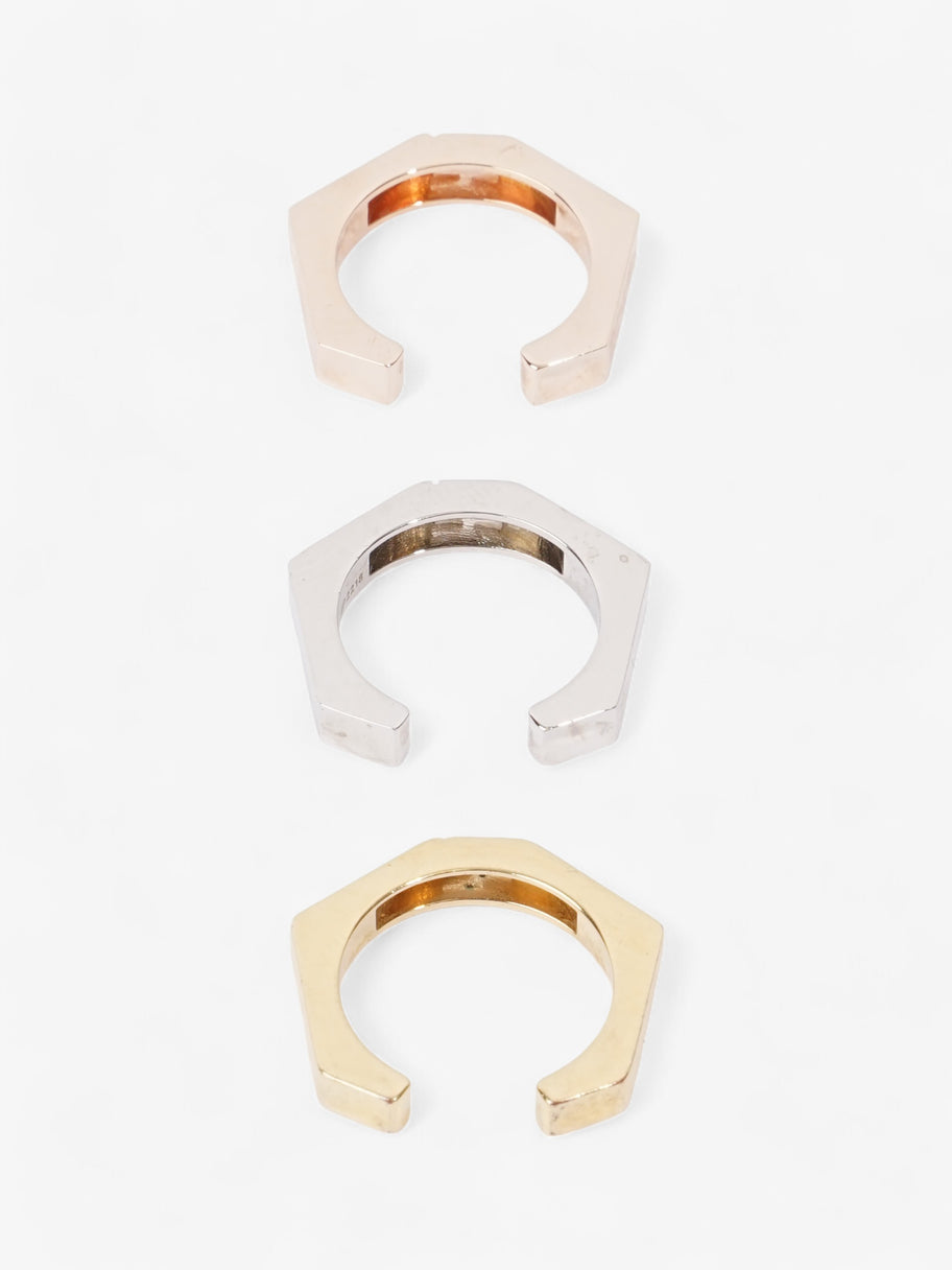 Fendi 3 Stack FF Rings Gold / Bronze / Silver Base Metal Medium (Circumference - 55mm) Image 2