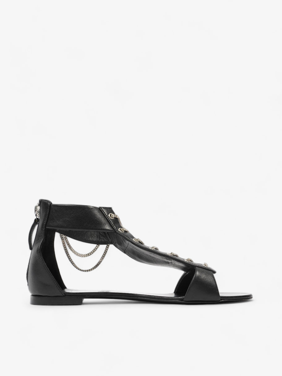 Giuseppe Zanotti Roll Chain Sandal Black Leather EU 38 UK 5 Image 4