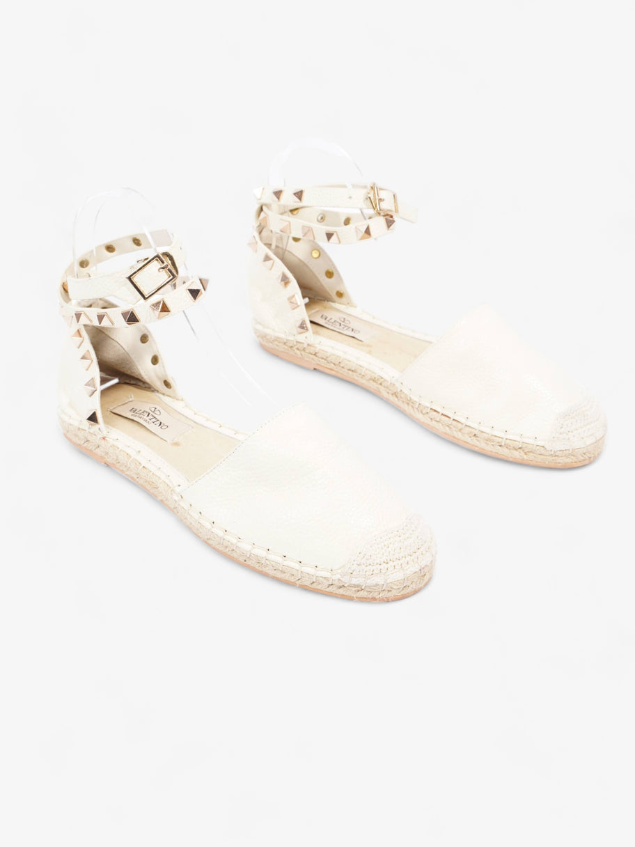 Rockstud Espadrille Cream Leather EU 38 UK 5 Image 2