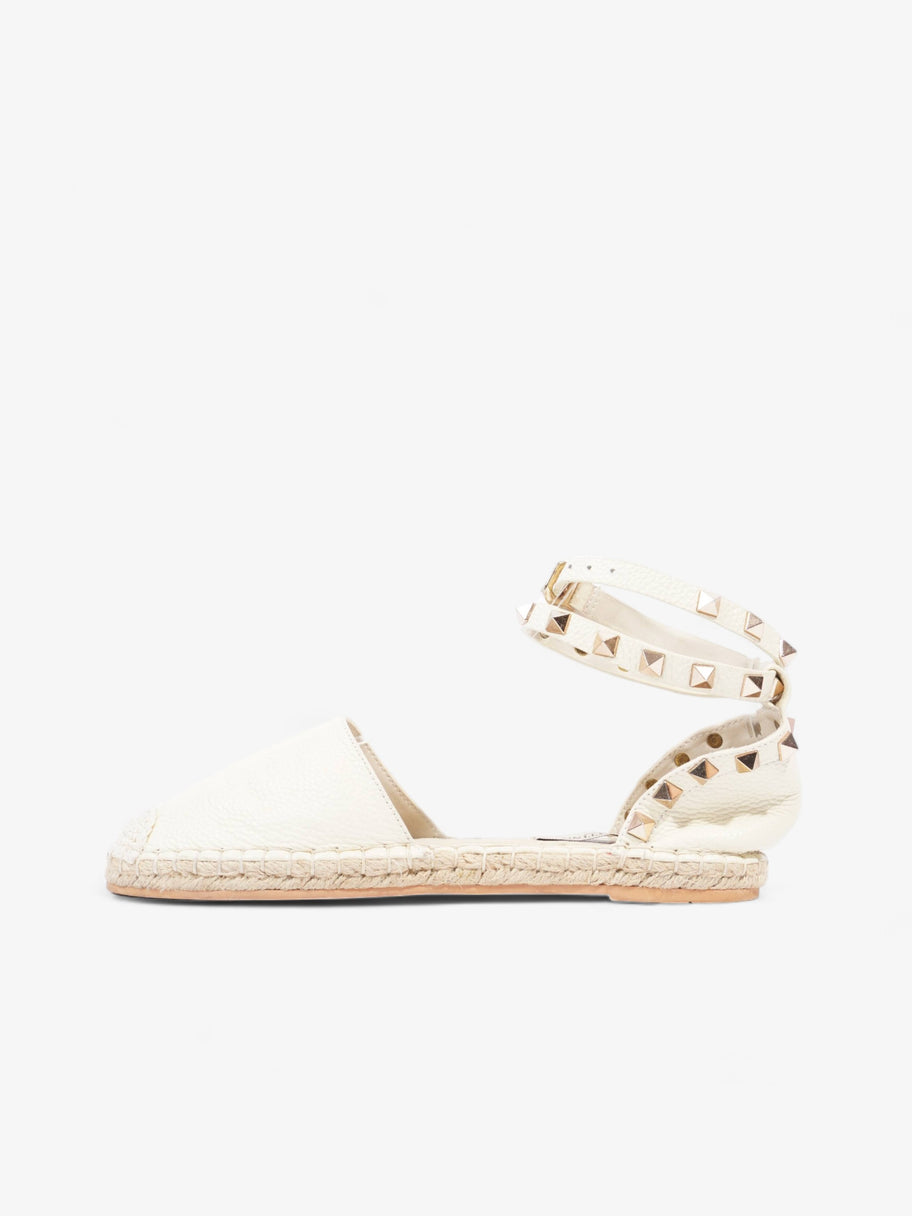 Rockstud Espadrille Cream Leather EU 38 UK 5 Image 3