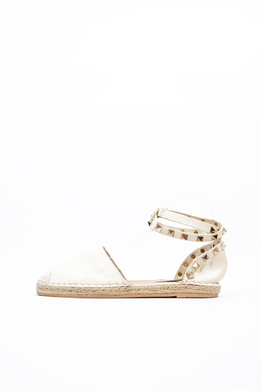 Rockstud Espadrille Cream Leather EU 38 UK 5 Image 5