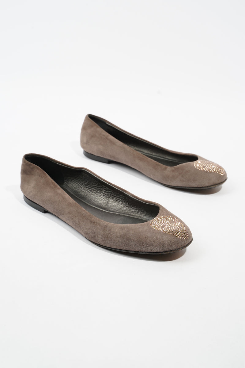  Giuseppe Zanotti Flats Grey Suede EU 37.5 UK 4.5