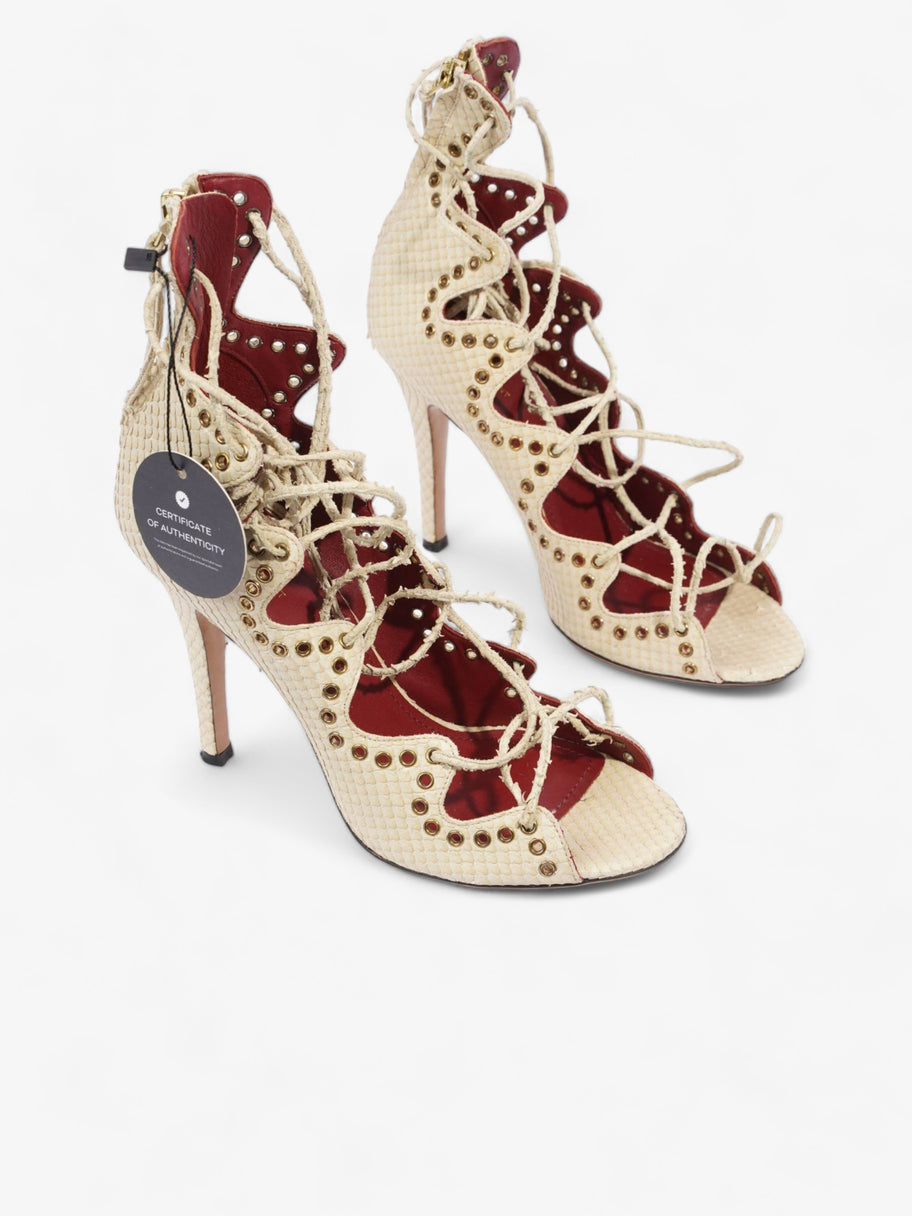 Isabel Marant Lace Sandals 100 Cream Python EU 38 UK 5 Image 11