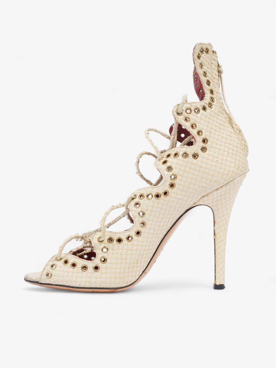 Isabel Marant Lace Sandals 100 Cream Python EU 38 UK 5 Image 2