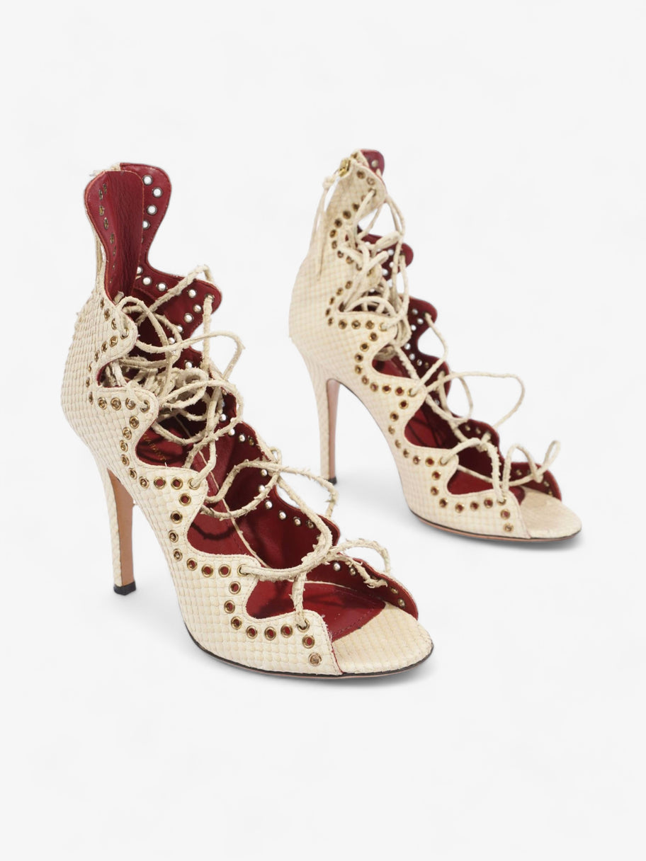 Isabel Marant Lace Sandals 100 Cream Python EU 38 UK 5 Image 3