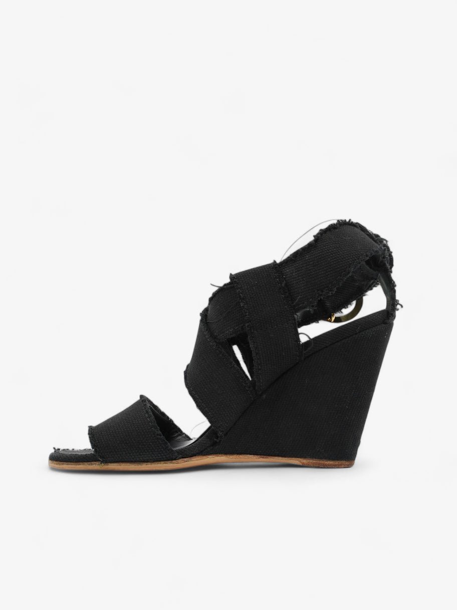 Wedge Black Canvas EU 38 UK 5 Image 3