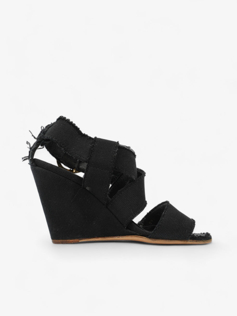 Wedge Black Canvas EU 38 UK 5 Image 4