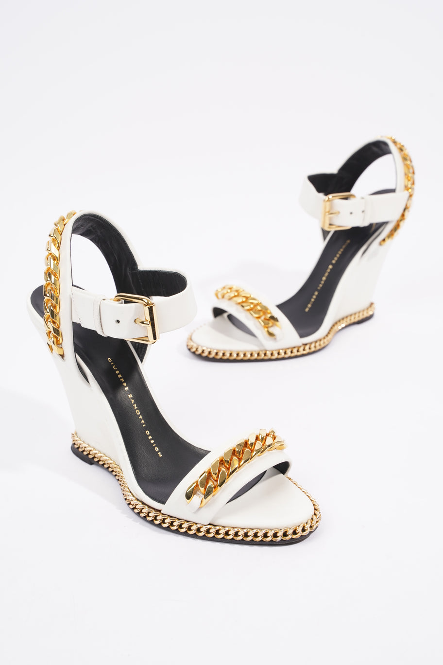 Giuseppe Zanotti Wedge White / Gold Leather EU 37.5 UK 4.5 Image 8