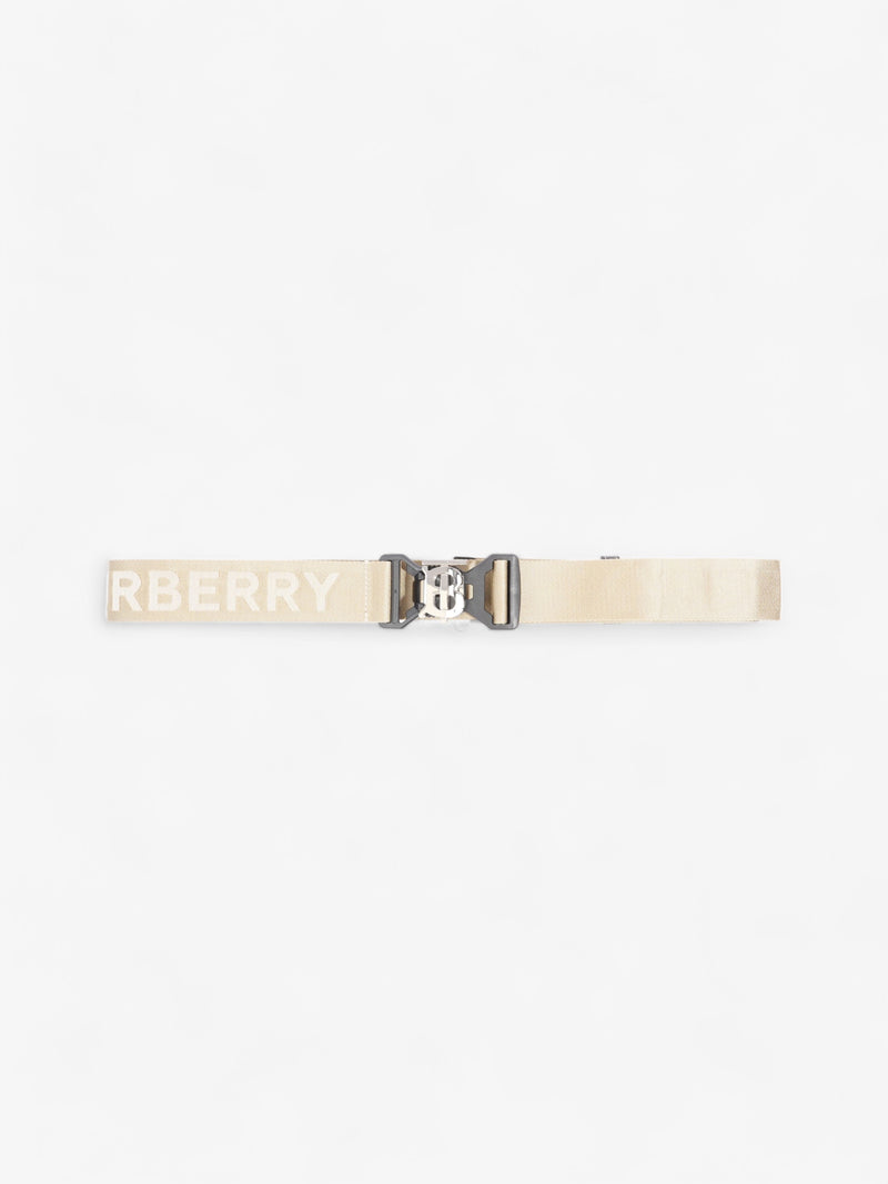  Burberry TB Sport Clip Belt Beige / Black Canvas 100cm 40