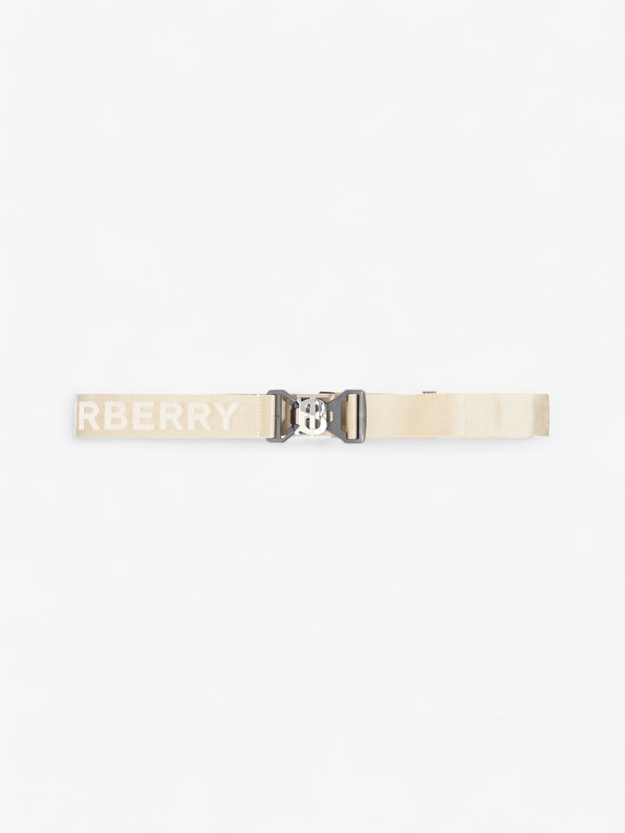 Burberry TB Sport Clip Belt Beige / Black Canvas 100cm 40