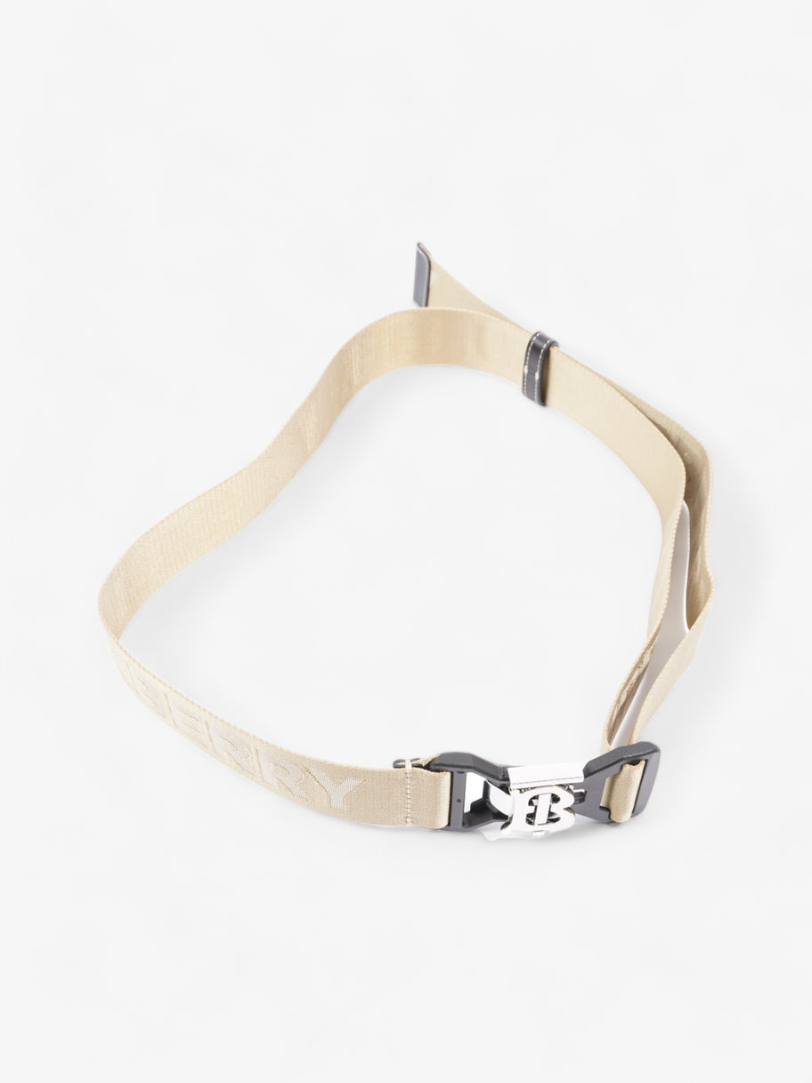 Burberry TB Sport Clip Belt Beige / Black Canvas 100cm 40