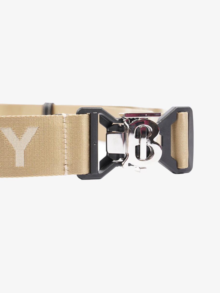 Burberry TB Sport Clip Belt Beige / Black Canvas 100cm 40