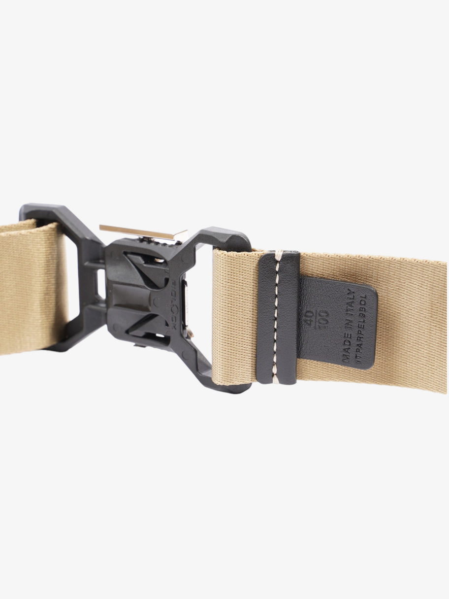 Burberry TB Sport Clip Belt Beige / Black Canvas 100cm 40