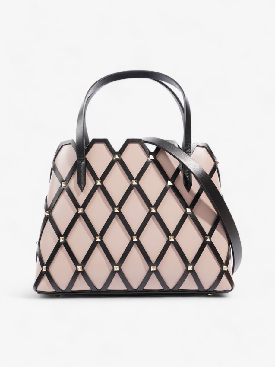 Valentino Beehive Tote Dusty Pink / Black Leather Small Image 1