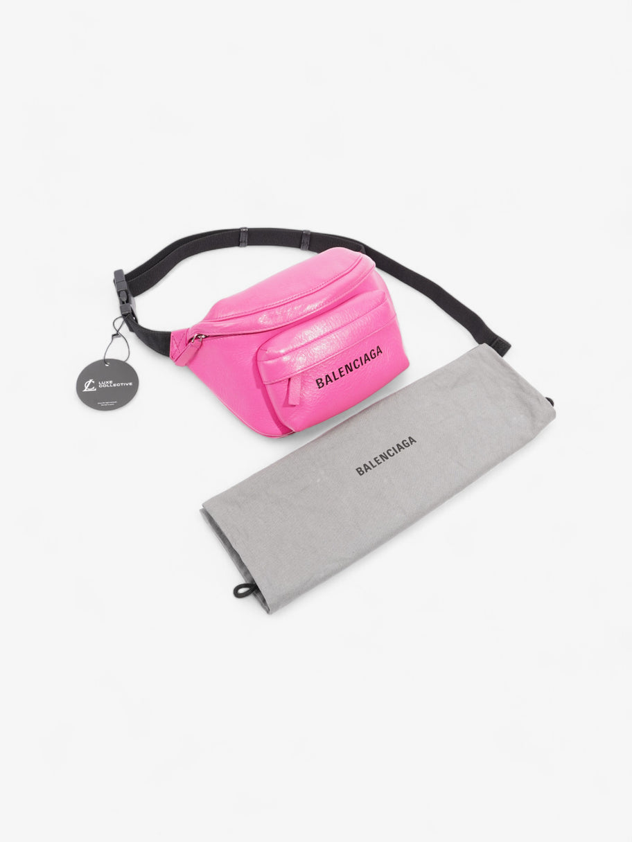 Balenciaga Everyday Waist Bag Neon Pink / Black Leather Image 8