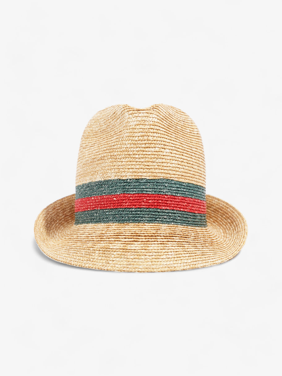 Gucci Fedora Hat Red / Green Straw Large Image 1