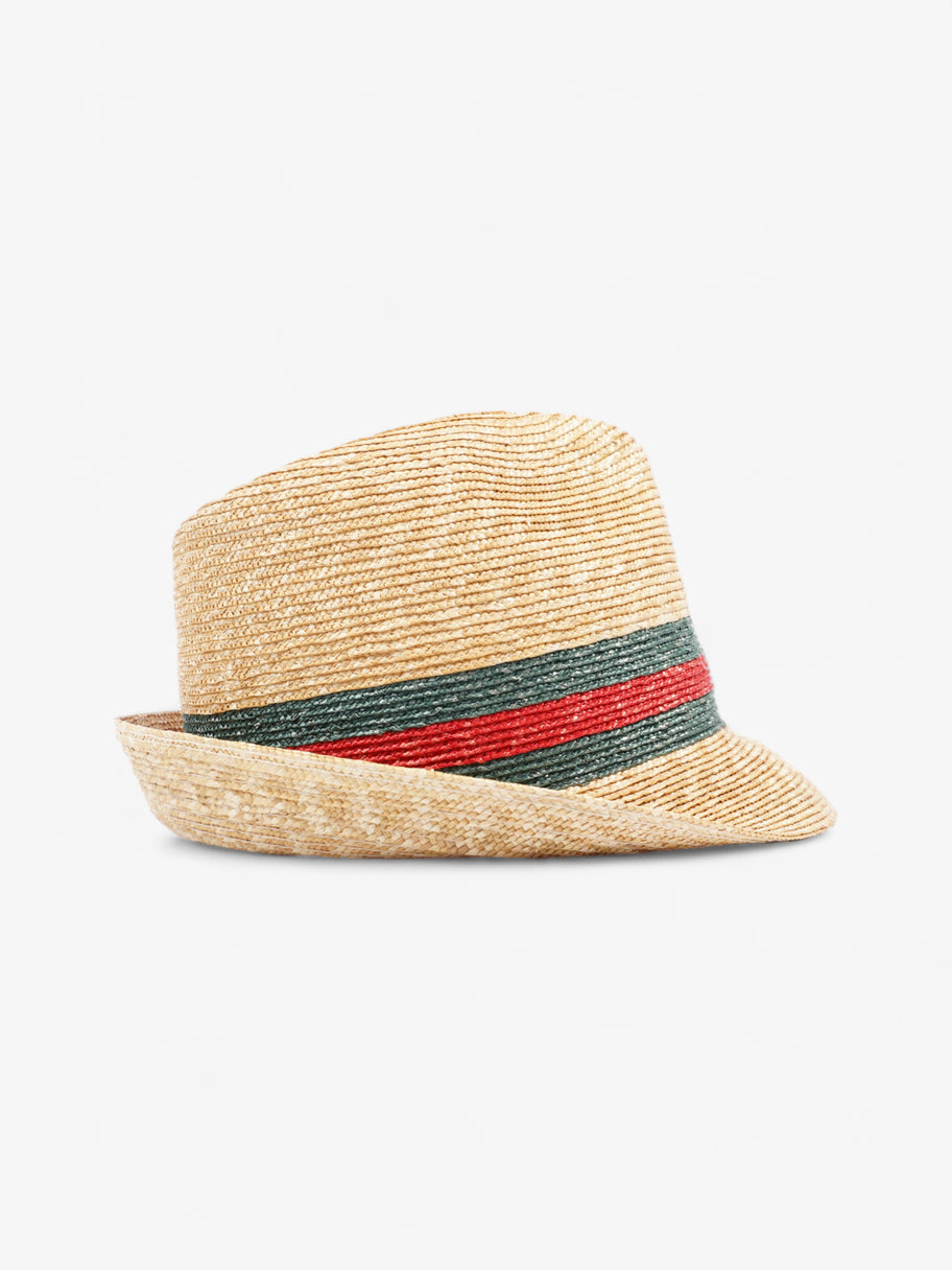 Gucci Fedora Hat Red / Green Straw Large Image 4