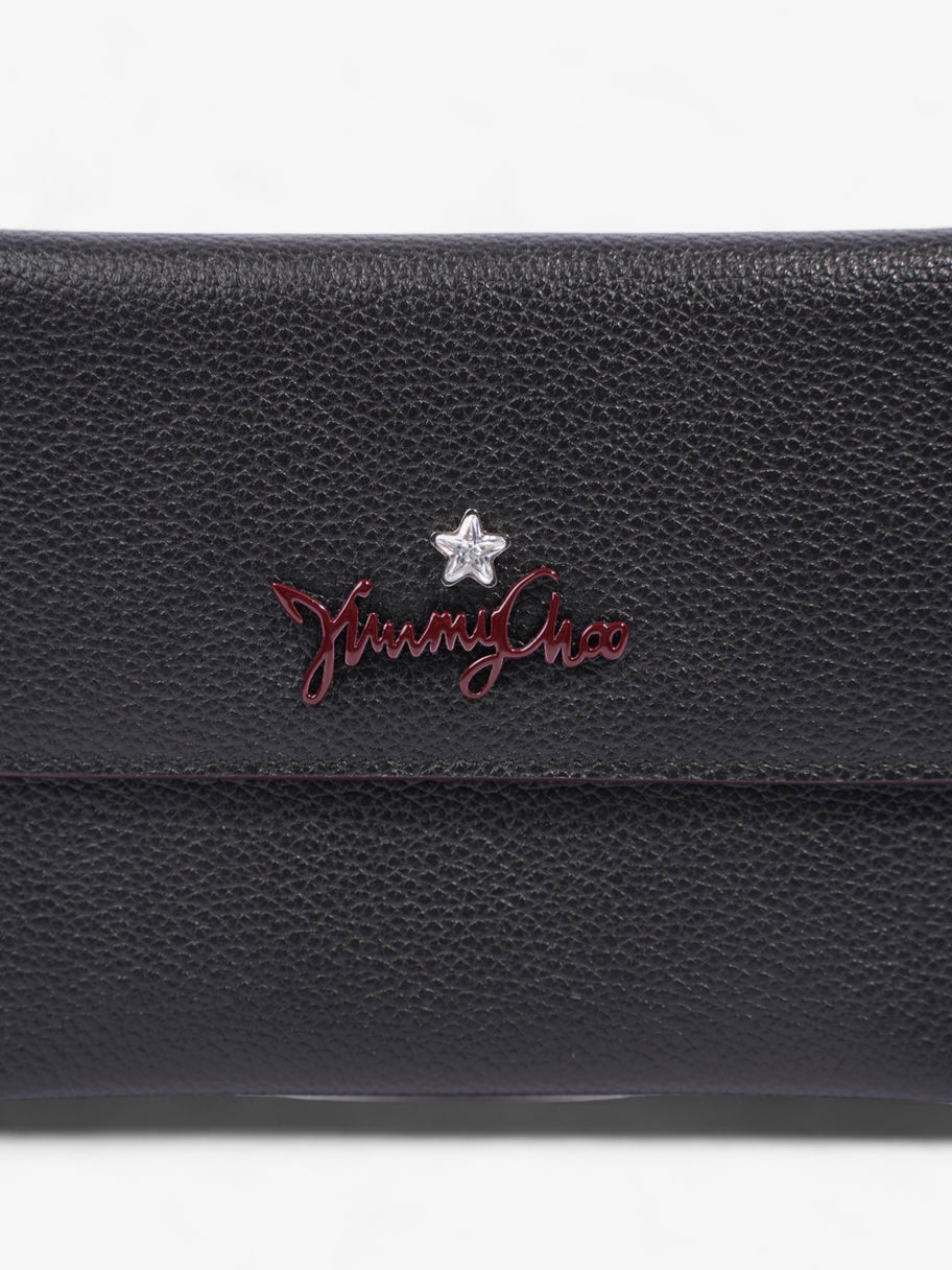 Jimmy Choo Logo Fold Pouch Black Leather Image 2