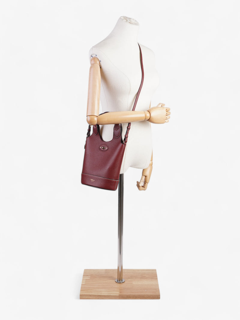  Mulberry Lily Bucket Bag Oxblood Grained Leather Small