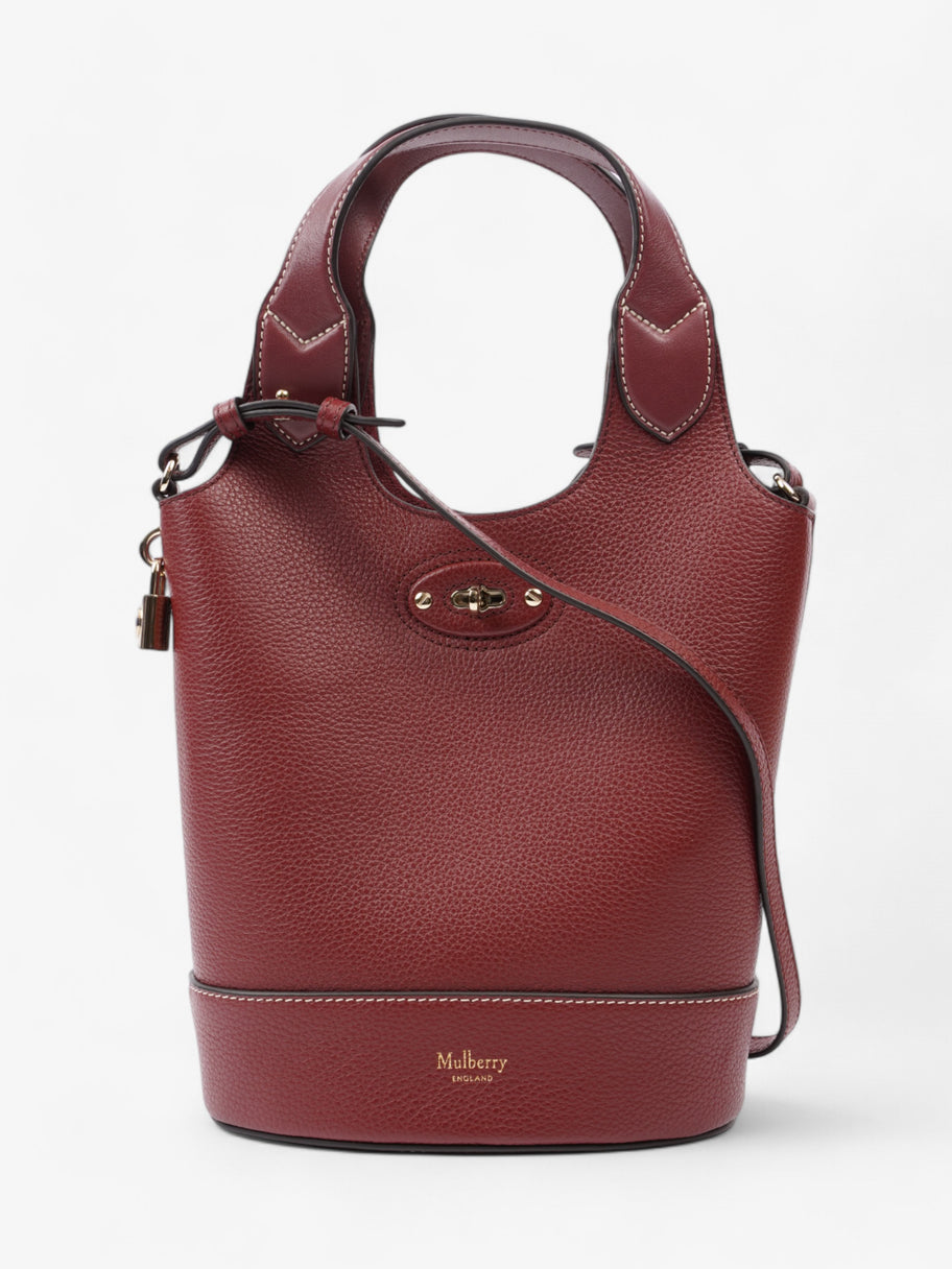 Mulberry Lily Bucket Bag Oxblood Grained Leather Small Image 1