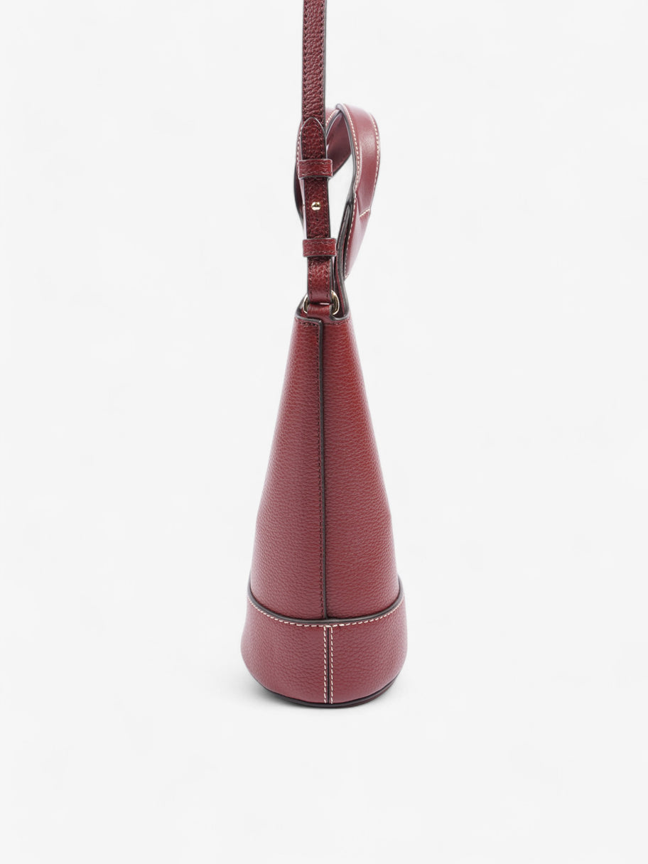 Mulberry Lily Bucket Bag Oxblood Grained Leather Small Image 3