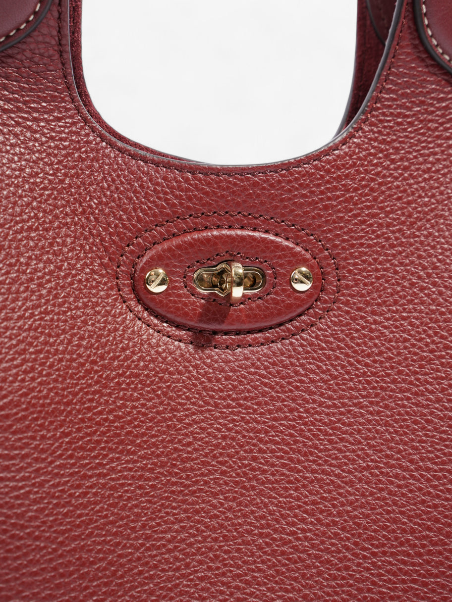 Mulberry Lily Bucket Bag Oxblood Grained Leather Small Image 7