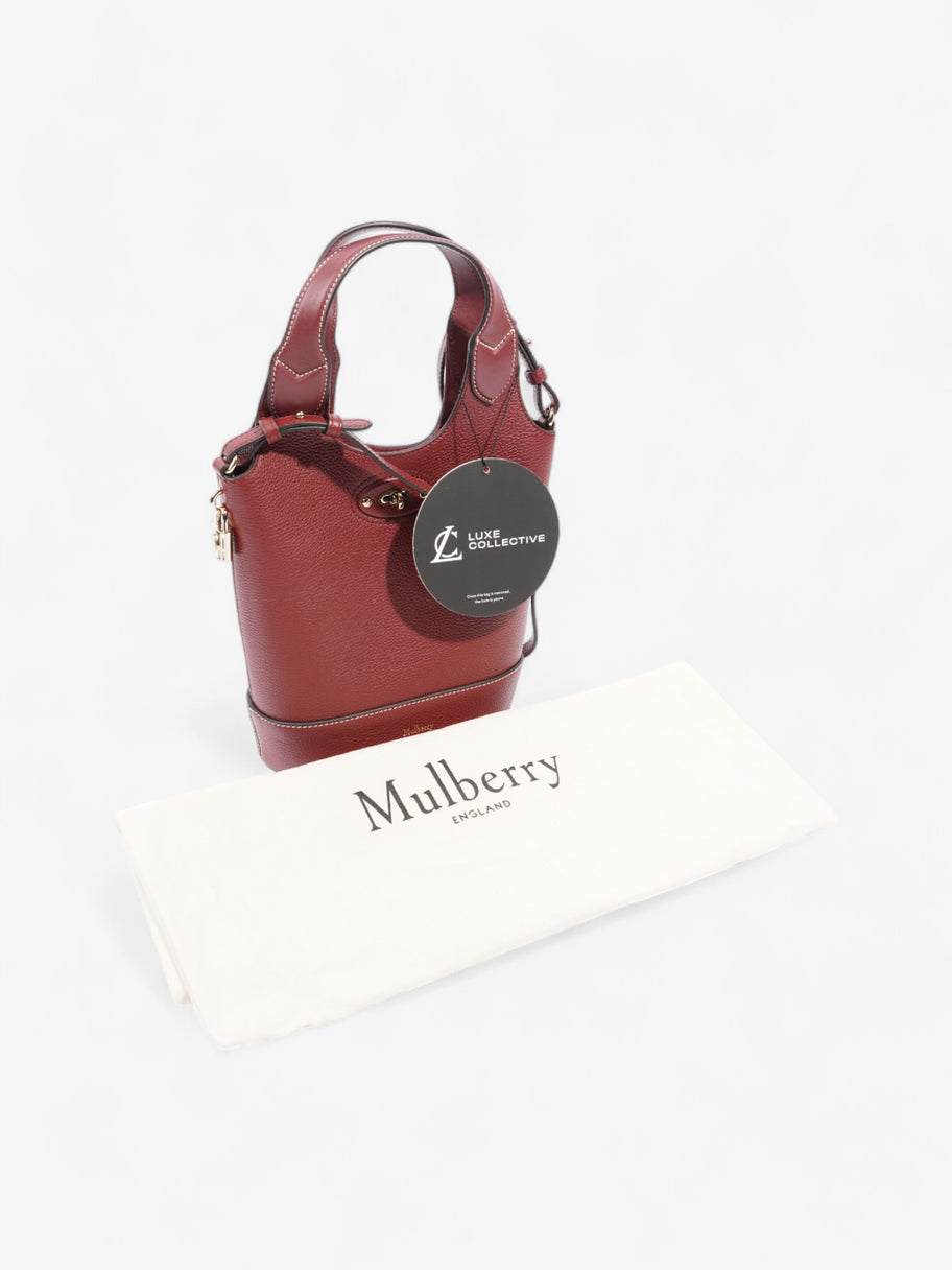 Mulberry Lily Bucket Bag Oxblood Grained Leather Small Image 10