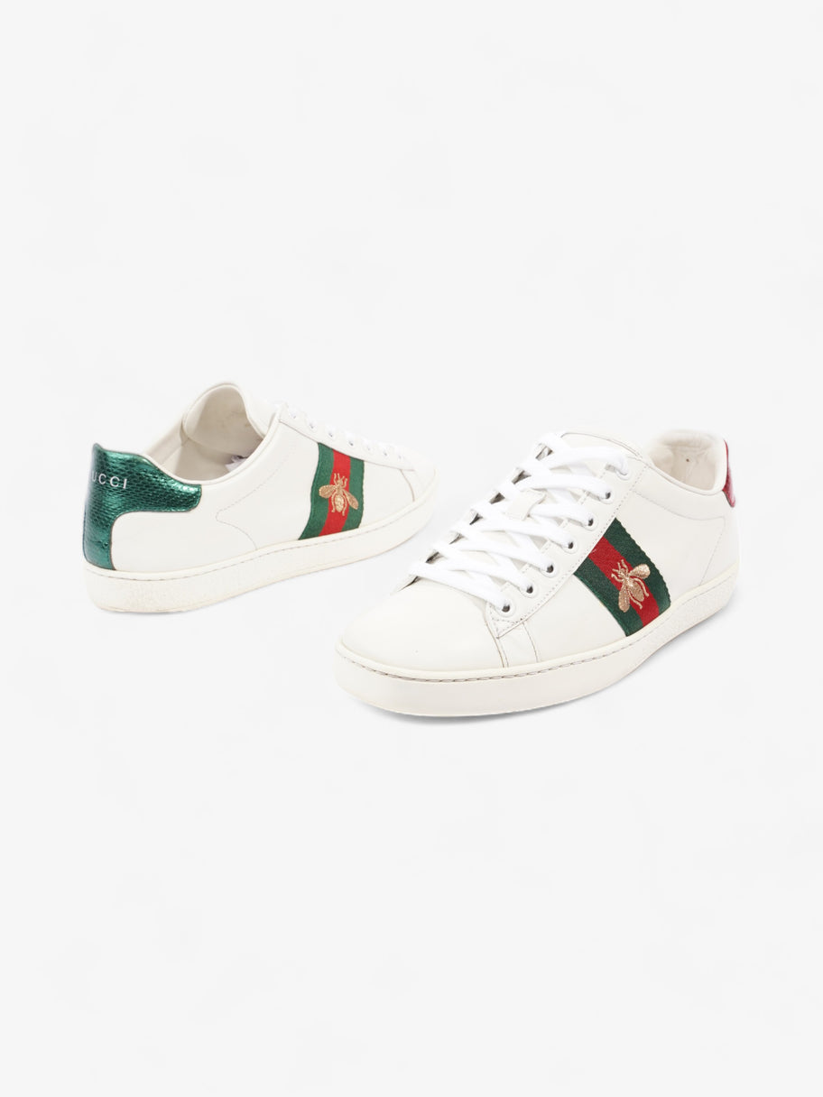 Ace Bee Embroidered Sneakers White / Green / Red Leather EU 37.5 UK 4.5 Image 9