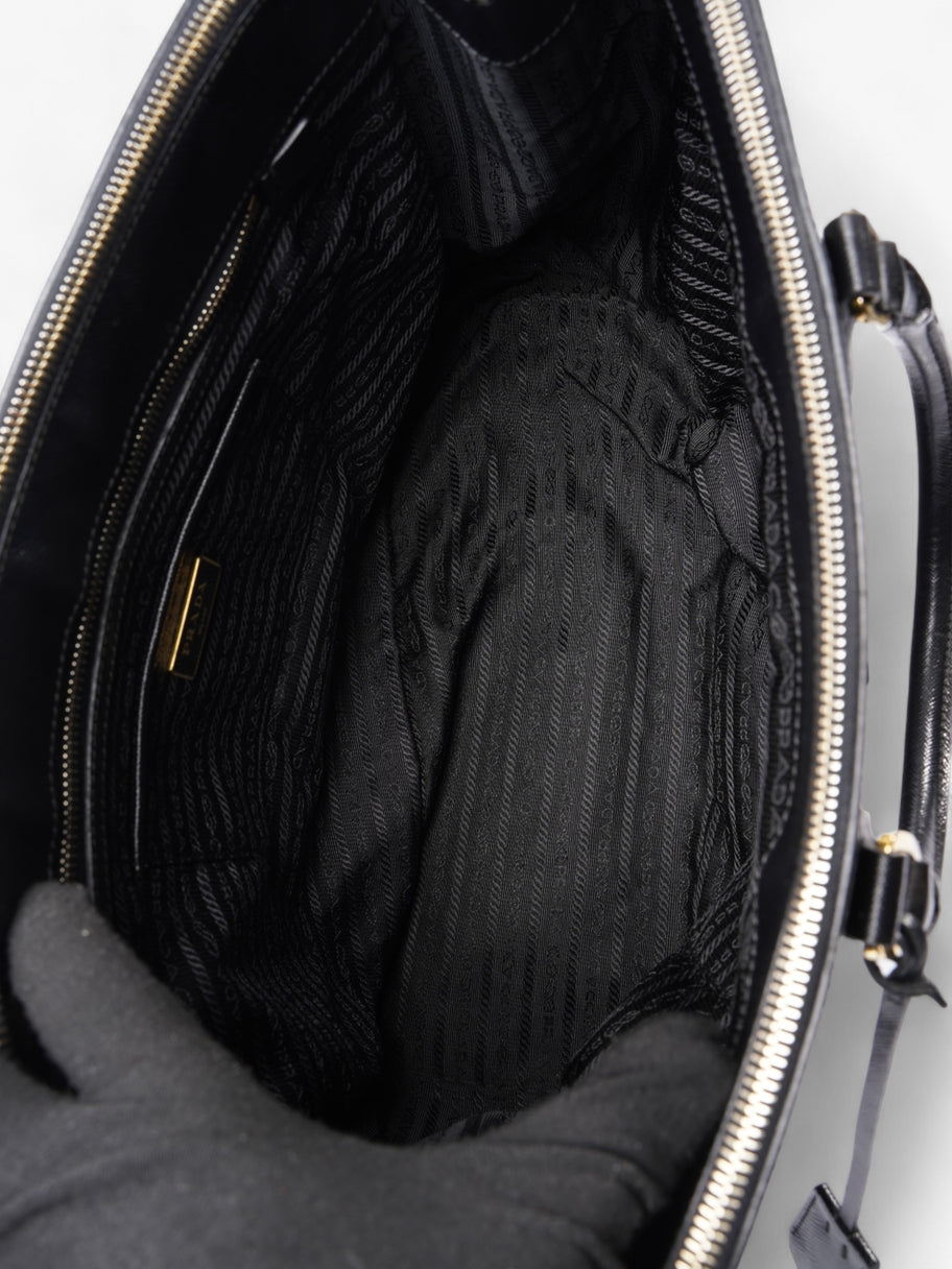 Prada Galleria Double Zip Tote Black Saffiano Leather Image 7