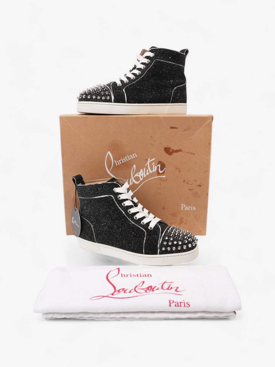 Christian Louboutin Lou Spikes High-tops Black / Silver Glitter EU 36.5 UK 3.5 Image 10