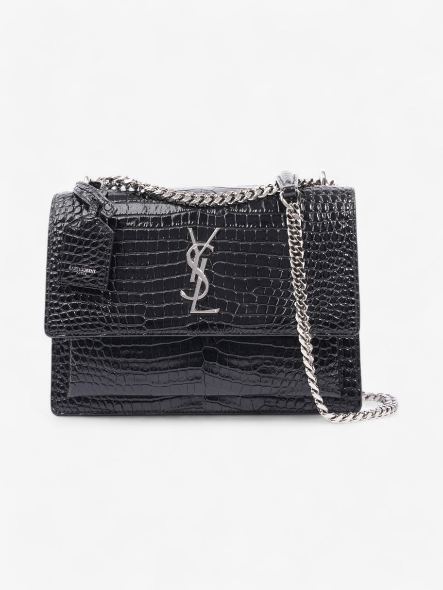 Saint Laurent Sunset Black Embossed Leather Medium Image 1