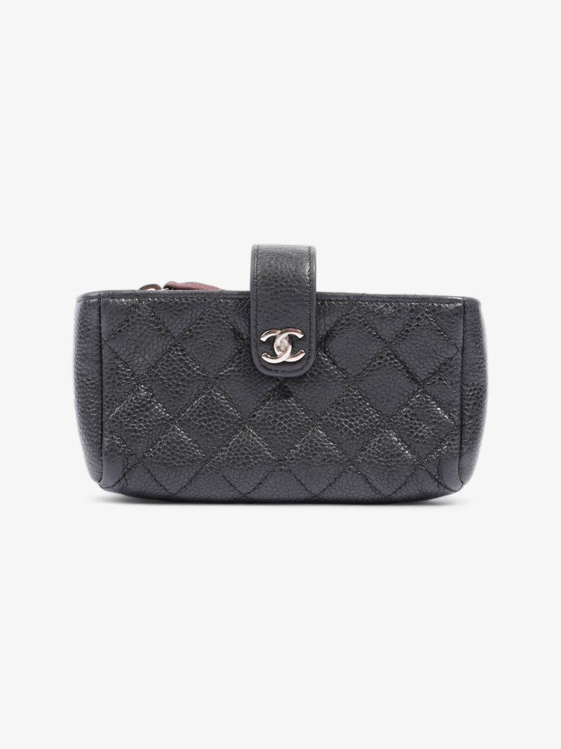  Interlocking CC Logo Coin Purse Black Caviar Leather