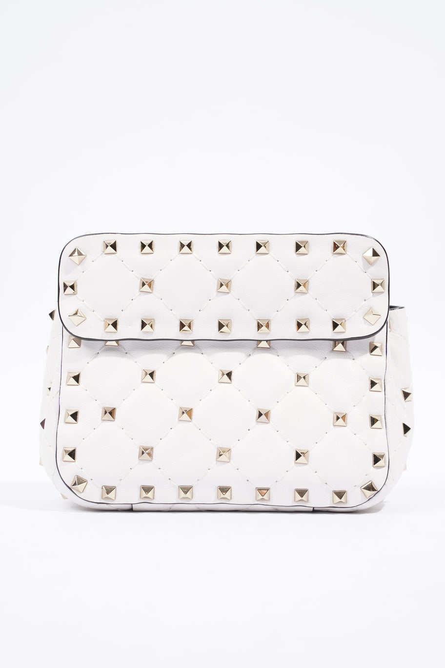 Rockstud Shoulder Bag White Leather Image 5