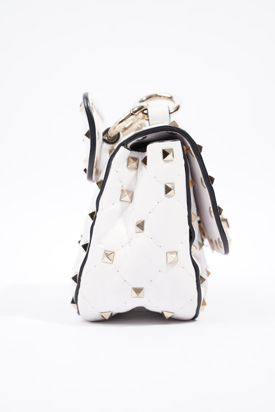 Rockstud Shoulder Bag White Leather Image 6