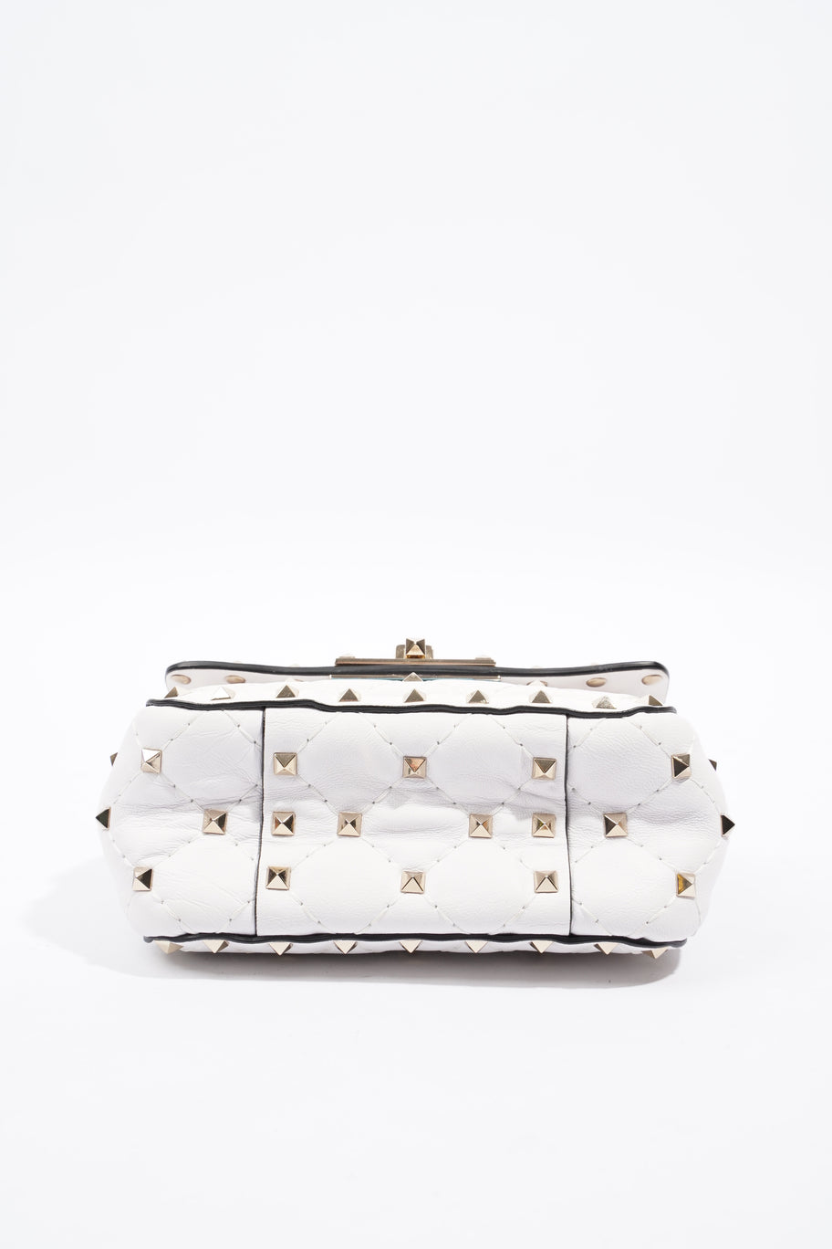 Rockstud Shoulder Bag White Leather Image 7