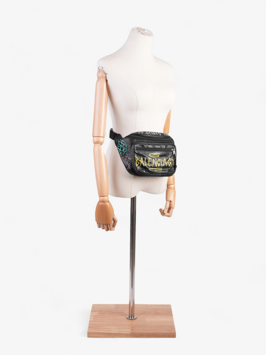 Balenciaga Graffiti Explorer Belt Bag Black / Yellow / Pink Leather Image 2