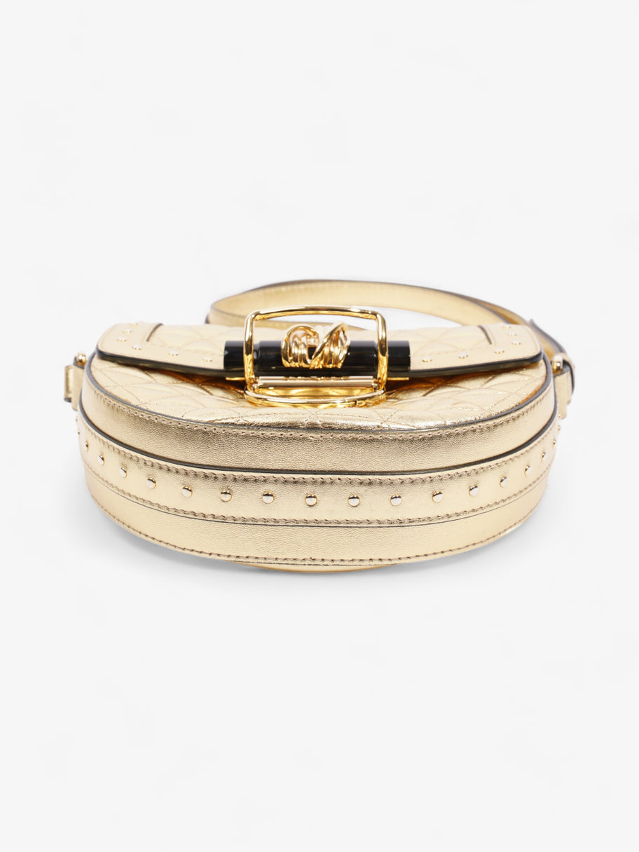 Balmain Studded Crossbody Gold Lambskin Leather Image 6