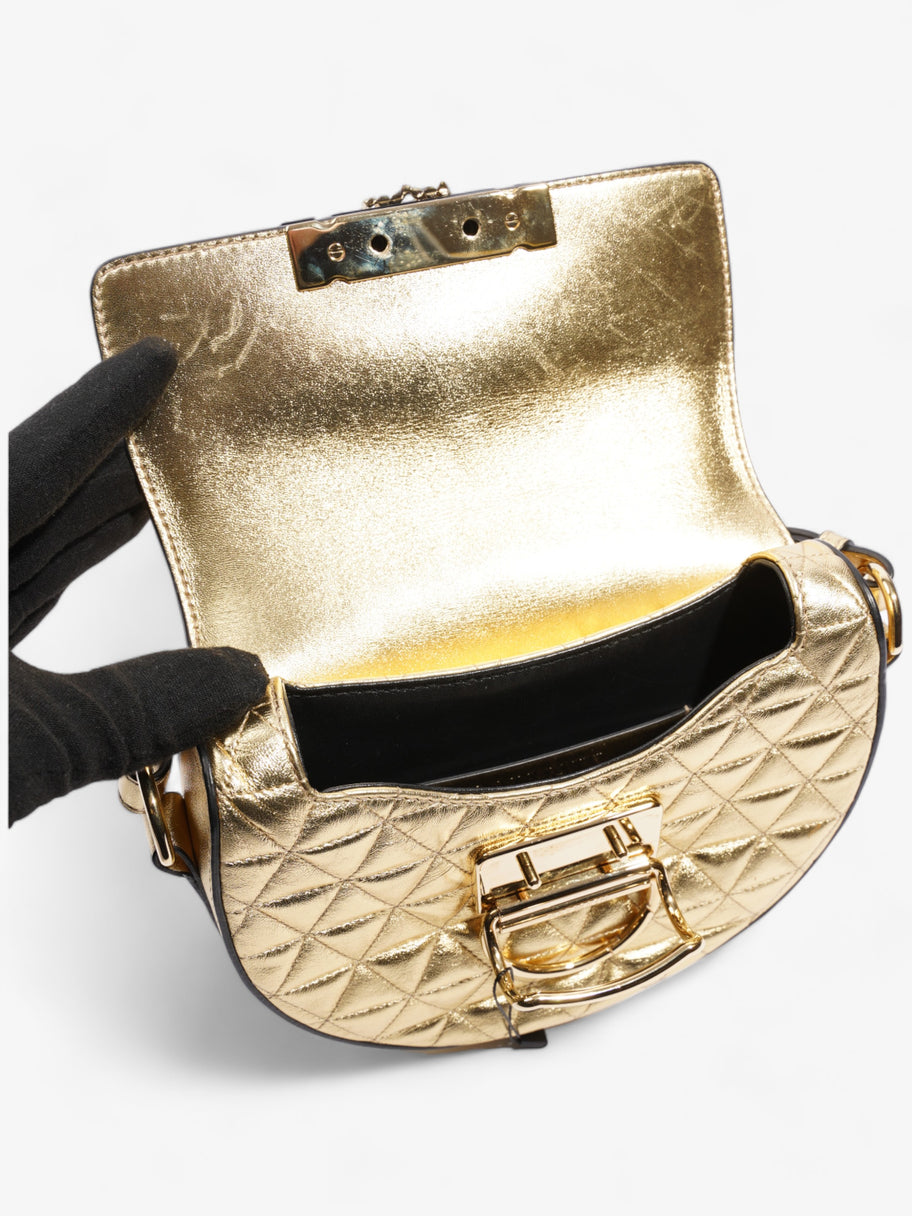 Balmain Studded Crossbody Gold Lambskin Leather Image 8