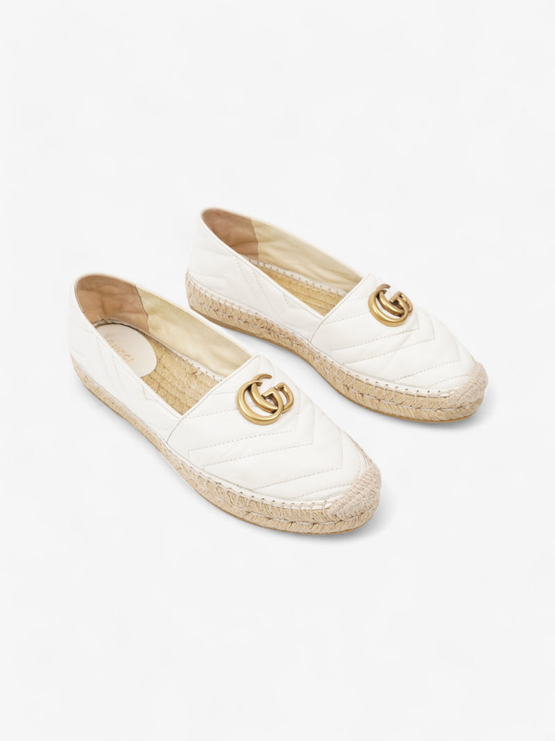  Gucci GG Marmont espadrilles White  Leather EU 38 UK 5