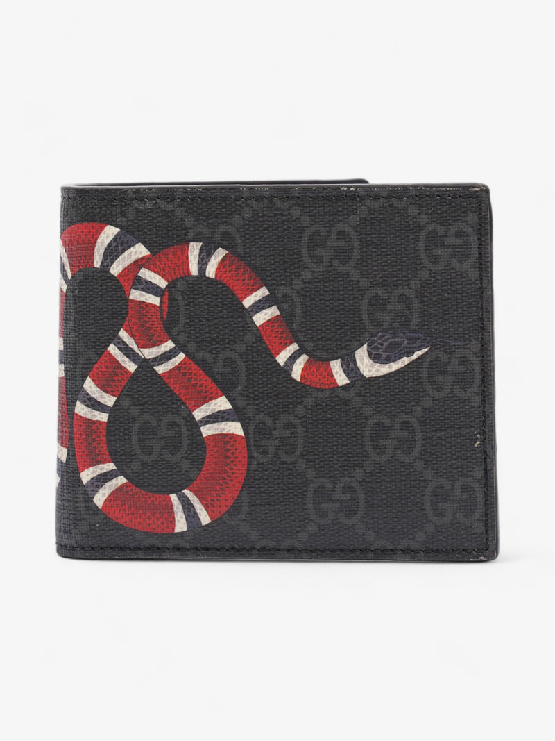  Kingsnake Print Wallet Black GG Supreme / Red / Navy Coated Canvas