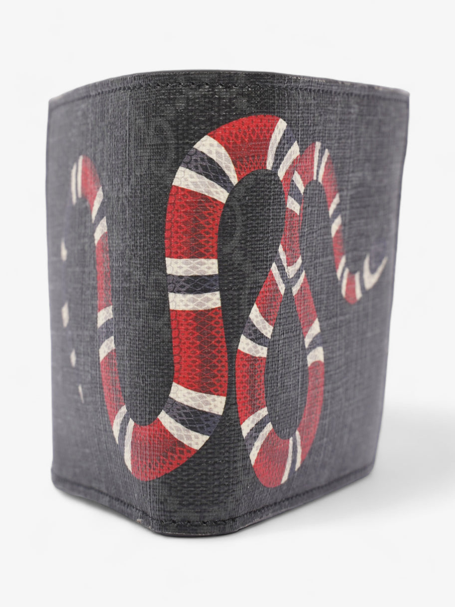 Kingsnake Print Wallet Black GG Supreme / Red / Navy Coated Canvas Image 2