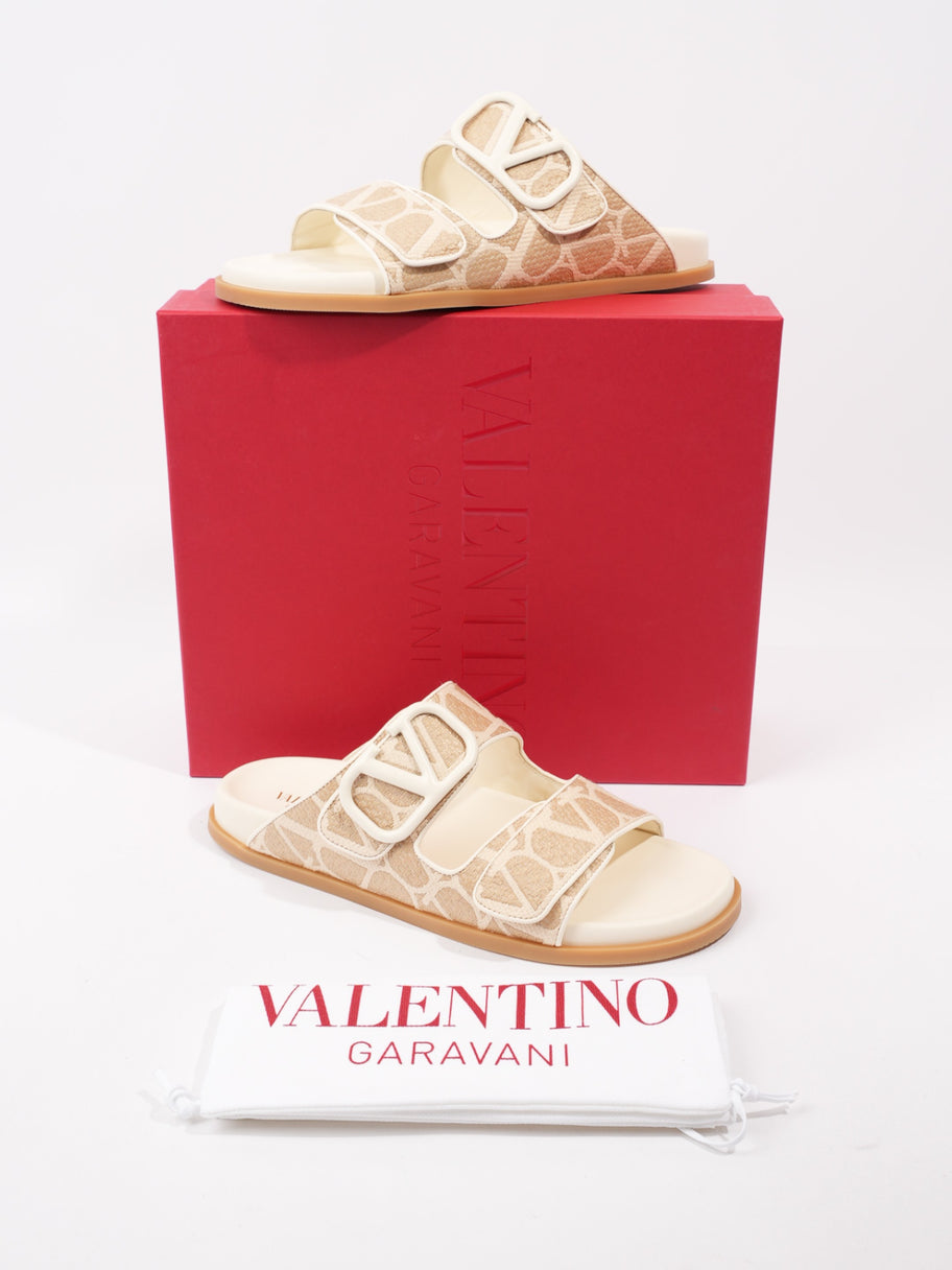 Valentino Toile Iconographe Slip-On Slides Beige / White Fabric EU 39 UK 6 Image 10