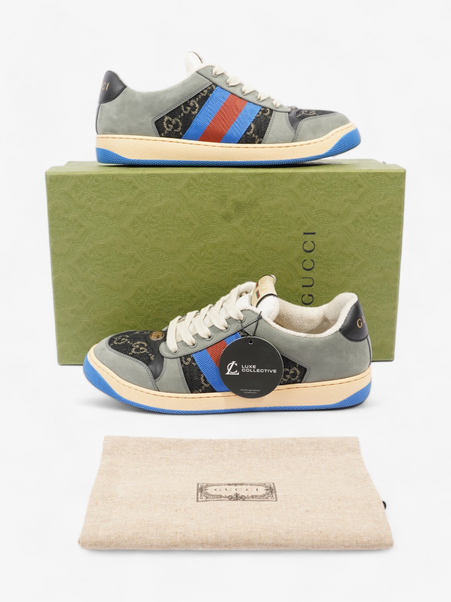 Gucci Screener Sneakers Black Monogram  / Grey / Blue Canvas EU 41 UK 7 Image 10