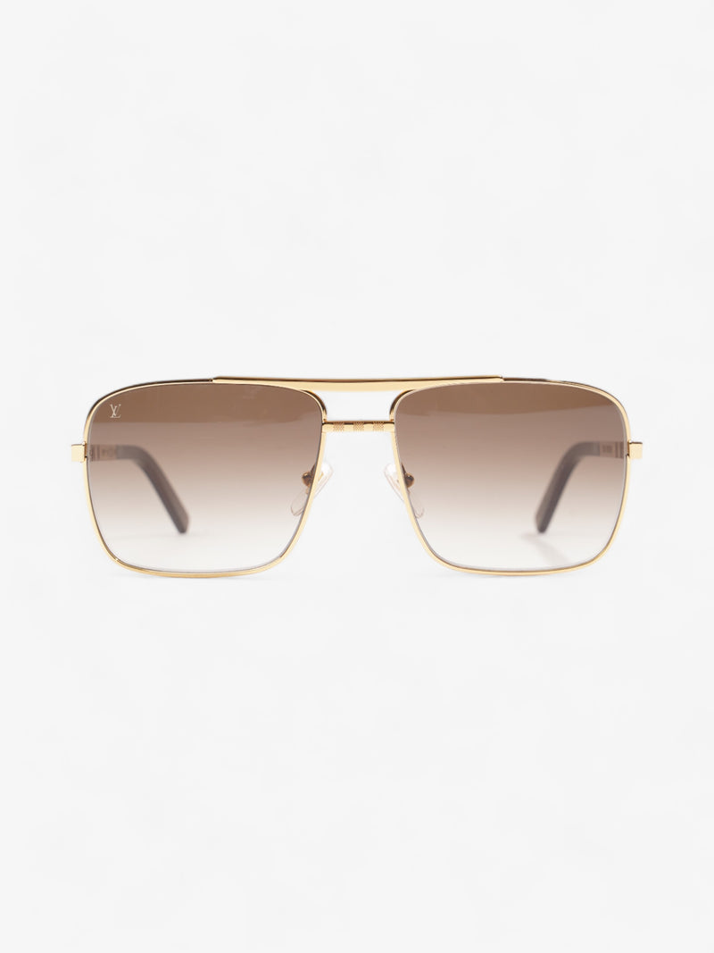  Louis Vuitton Attitude Sunglasses Gold / Brown Base Metal 140mm