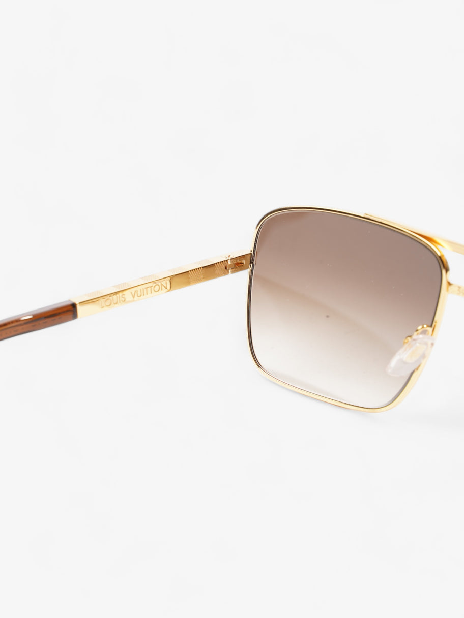 Louis Vuitton Attitude Sunglasses Gold / Brown Base Metal 140mm Image 5