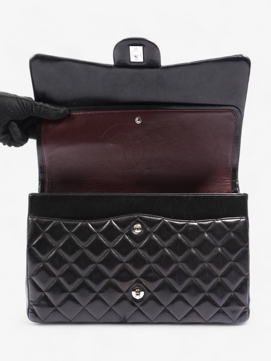 Chanel Classic Double Flap Black Lambskin Leather Maxi Image 8