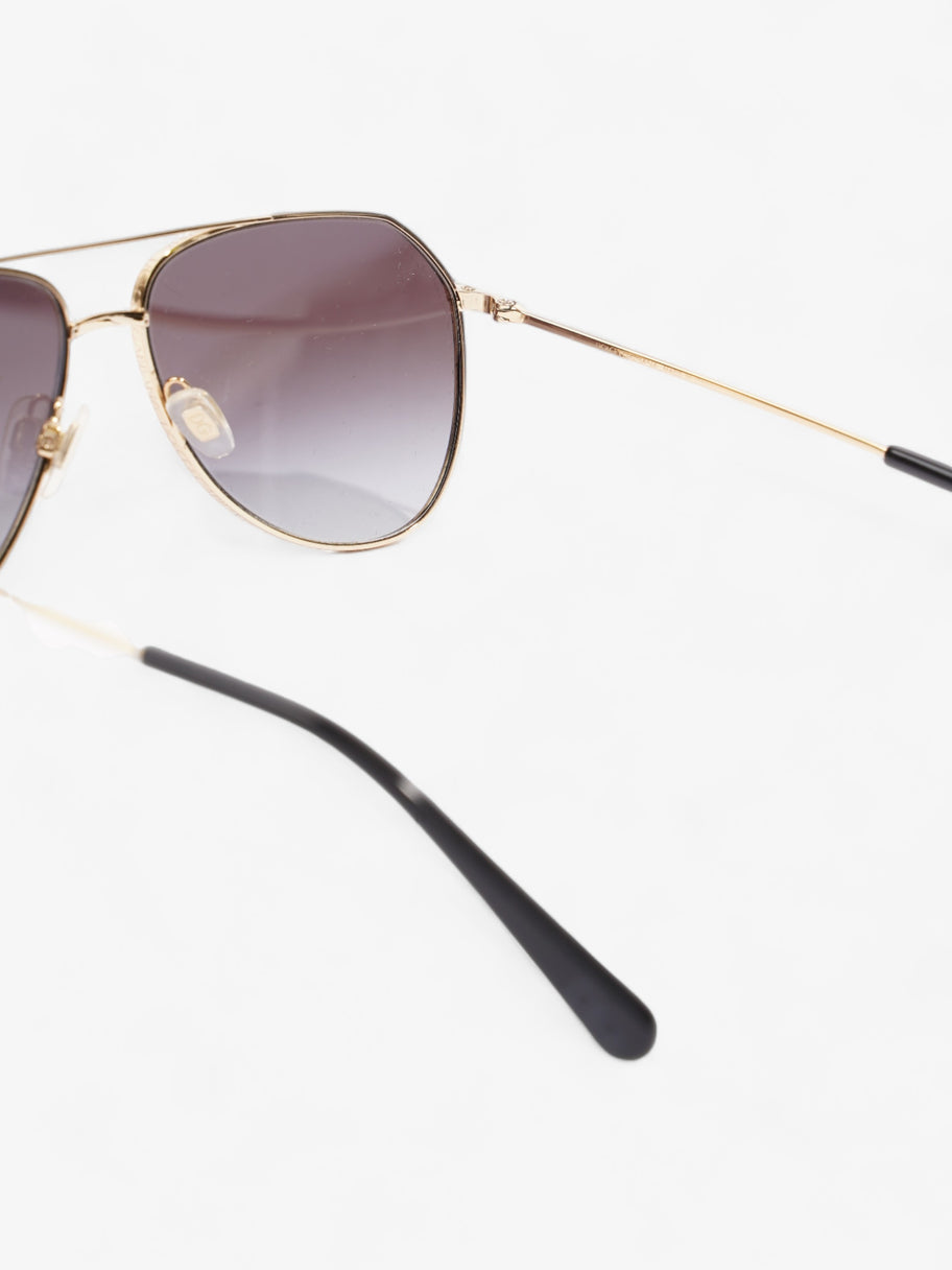 Aviator Sunglasses Black / Gold Acetate 140mm Image 6