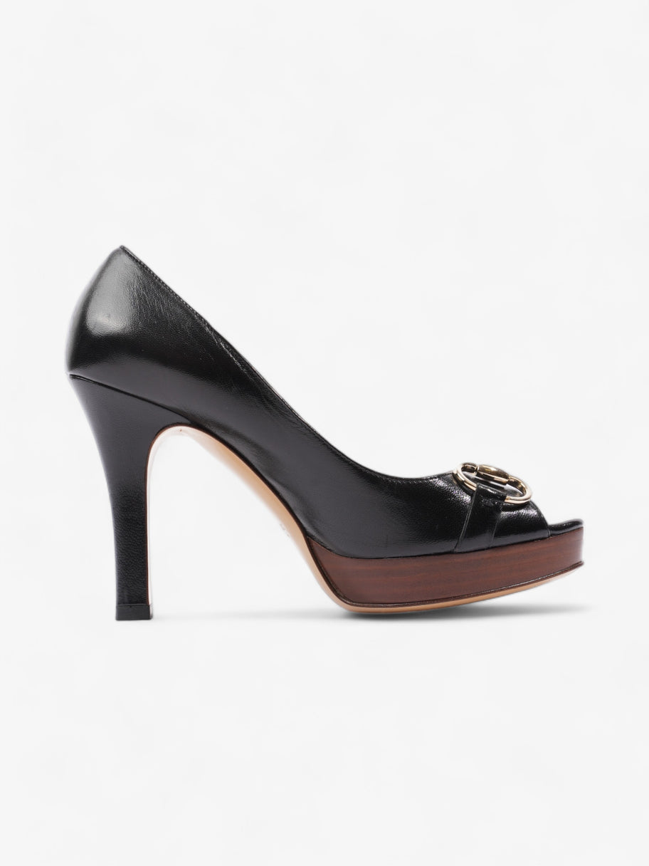 Gucci Horsebit Open Toe Heels 90 Black Leather EU 35.5 UK 2.5 Image 4